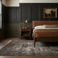 Gray Turkish rug in a styled room