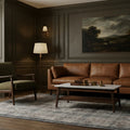 Gray Turkish rug in a styled room