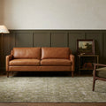 Green Turkish rug in a styled room