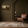 Green Turkish rug in a styled room