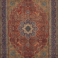 Vintage Kars Persian Style Area Rug 10x13 ft — Red & Blue Medallion