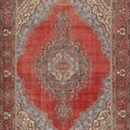 Vintage Southeastern Persian Style Oversize Rug 10x13 ft — Red & Blue Medallion