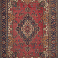 Vintage Southeastern Persian Style Oversize Rug 8x11 ft — Red & Blue Medallion