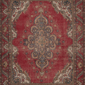 Vintage Southeastern Persian Style Oversize Rug 9x12 ft — Red & Beige Medallion