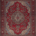 Vintage Southeastern Persian Style Oversize Rug 10x12 ft — Red & Blue Medallion