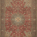 Vintage Southeastern Persian Style Oversize Rug 10x13 ft — Red & Beige Medallion