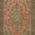 Vintage Southeastern Persian Style Oversize Rug 10x13 ft — Orange & Green Medallion