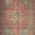 Vintage Southeastern Persian Style Oversize Rug 10x13 ft — Red & Green Medallion