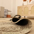 Vintage Southeastern Persian Style Oversize Rug 9x12 ft — Beige & Brown Medallion