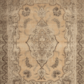 Vintage Southeastern Persian Style Oversize Rug 9x12 ft — Beige & Brown Medallion