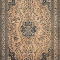 Vintage Southeastern Persian Style Oversize Rug 10x14 ft — Beige & Blue Medallion