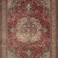 Vintage Kayseri Turkish Area Rug 6x9 ft — Red & Beige Medallion
