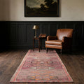 Pink Persian runner rug in a styled room