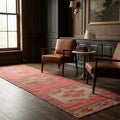Red Persian runner rug in a styled room