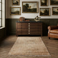 Beige Persian runner rug in a styled room