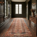 Red Persian runner rug in a styled room