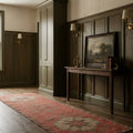 Pink Persian runner rug in a styled room