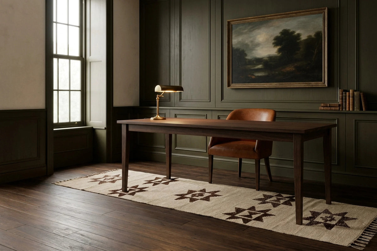 Beige Persian runner rug in a styled room