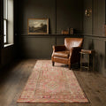 Brown Persian runner rug in a styled room