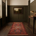 Red Persian runner rug in a styled room