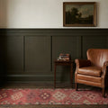 Red Persian runner rug in a styled room