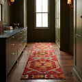 Red Persian runner rug in a styled room