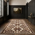 Beige Persian runner rug in a hallway