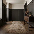Beige Persian runner rug in a styled room