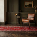 Red Persian runner rug in a styled room