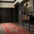Red Persian runner rug in a styled room