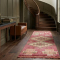 Red Persian runner rug in a landing