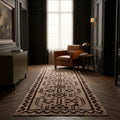 Gray Persian runner rug in a styled room