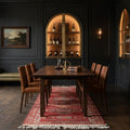 Red Persian runner rug in a styled room