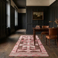 Brown Persian runner rug in a corridor