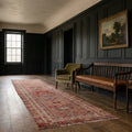 Beige Persian runner rug in a hallway