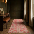 Red Persian runner rug in a styled room