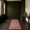 Red Persian runner rug in a styled room
