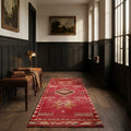 Red Persian runner rug in a conservatory