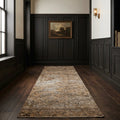 Beige Persian runner rug in a styled room
