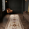 White Persian runner rug in a styled room