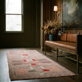 Pink Persian runner rug in a styled room