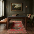 Red Persian runner rug in a styled room