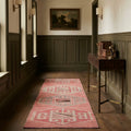 Red Persian runner rug in a styled room