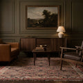 Pink Persian runner rug in a styled room