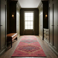 Red Persian runner rug in a styled room