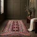 Red Persian runner rug in a styled room