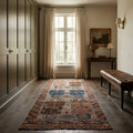 Brown Persian runner rug in a styled room