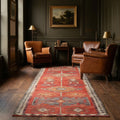 Red Persian runner rug in a styled room