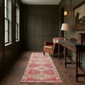 Red Persian runner rug in a conservatory