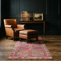 Red Persian runner rug in a styled room